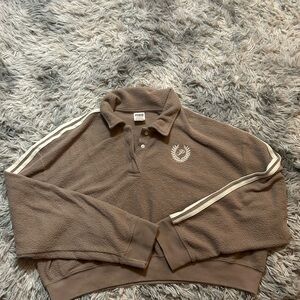 PINK Victoria's Secret Taupe/Brown Fleece Pullover